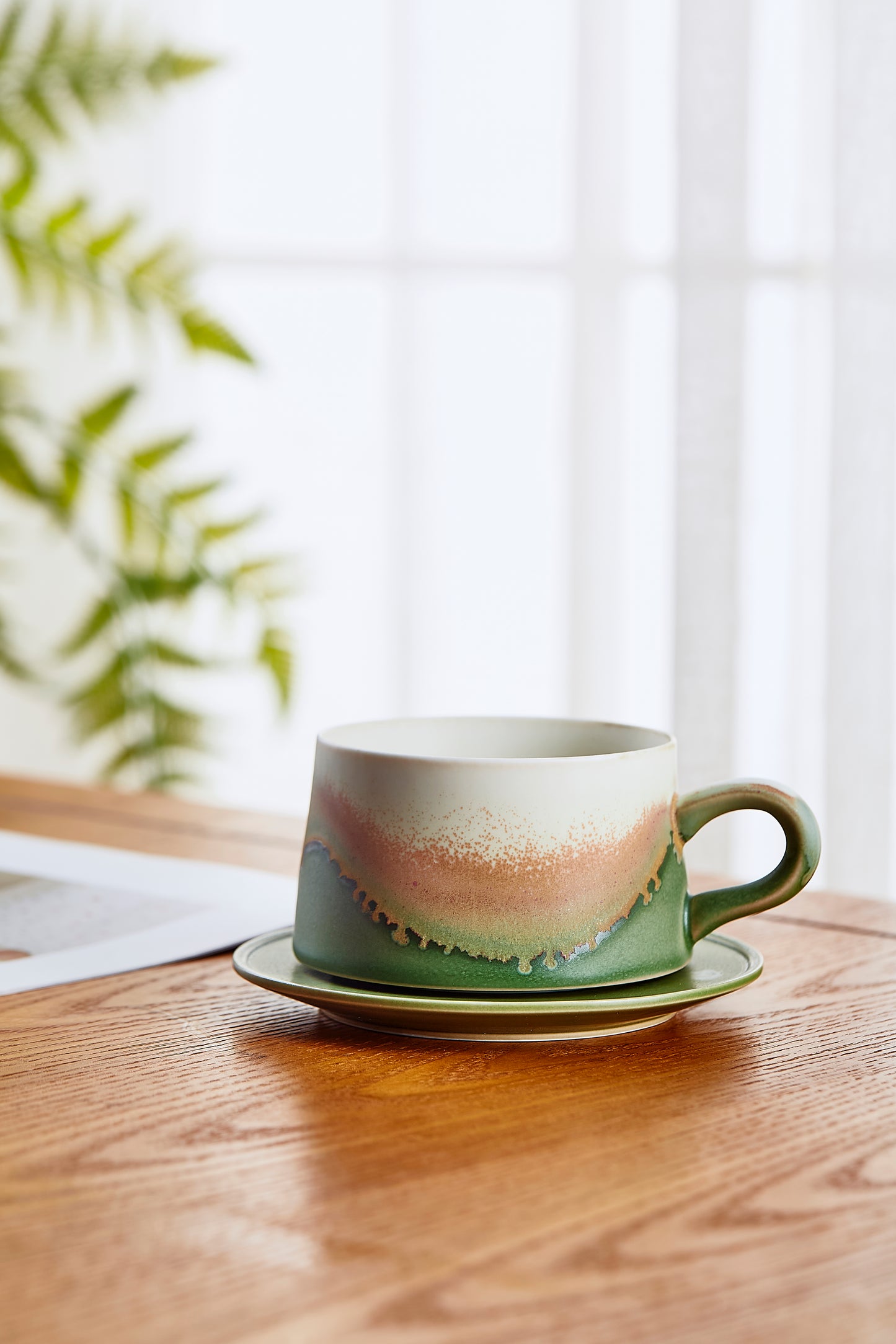 Handmade Jade Forest Coffee Cup