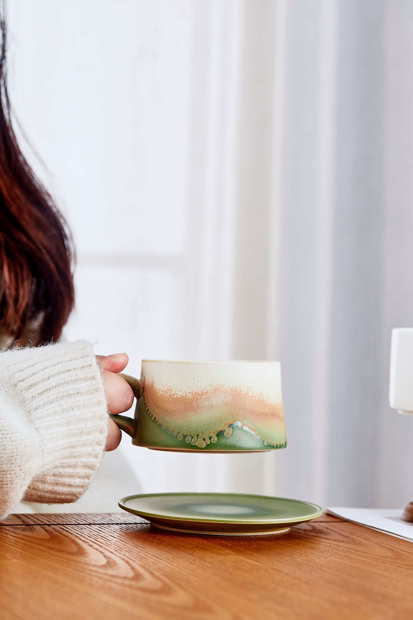 Handmade Jade Forest Coffee Cup