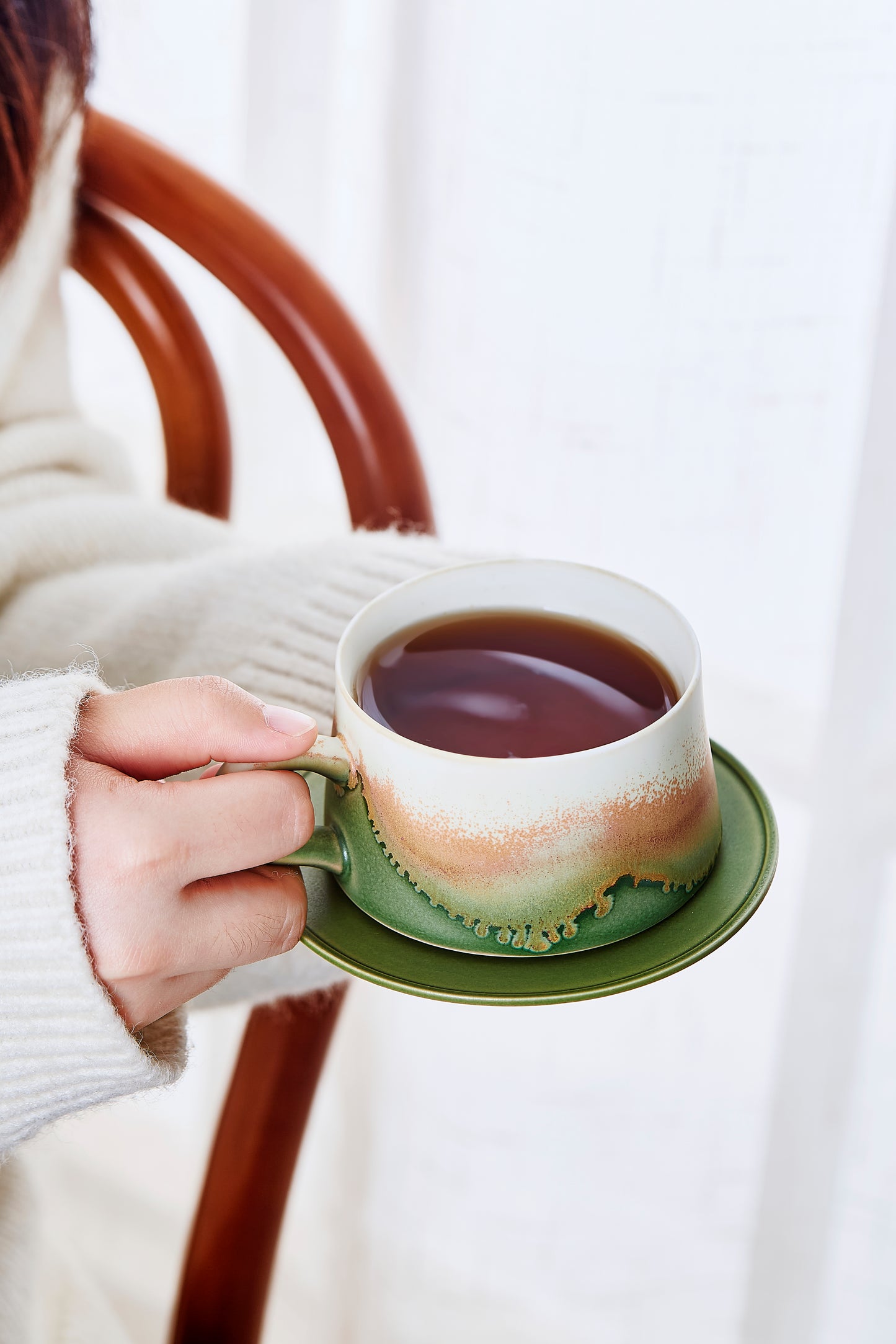 Handmade Jade Forest Coffee Cup