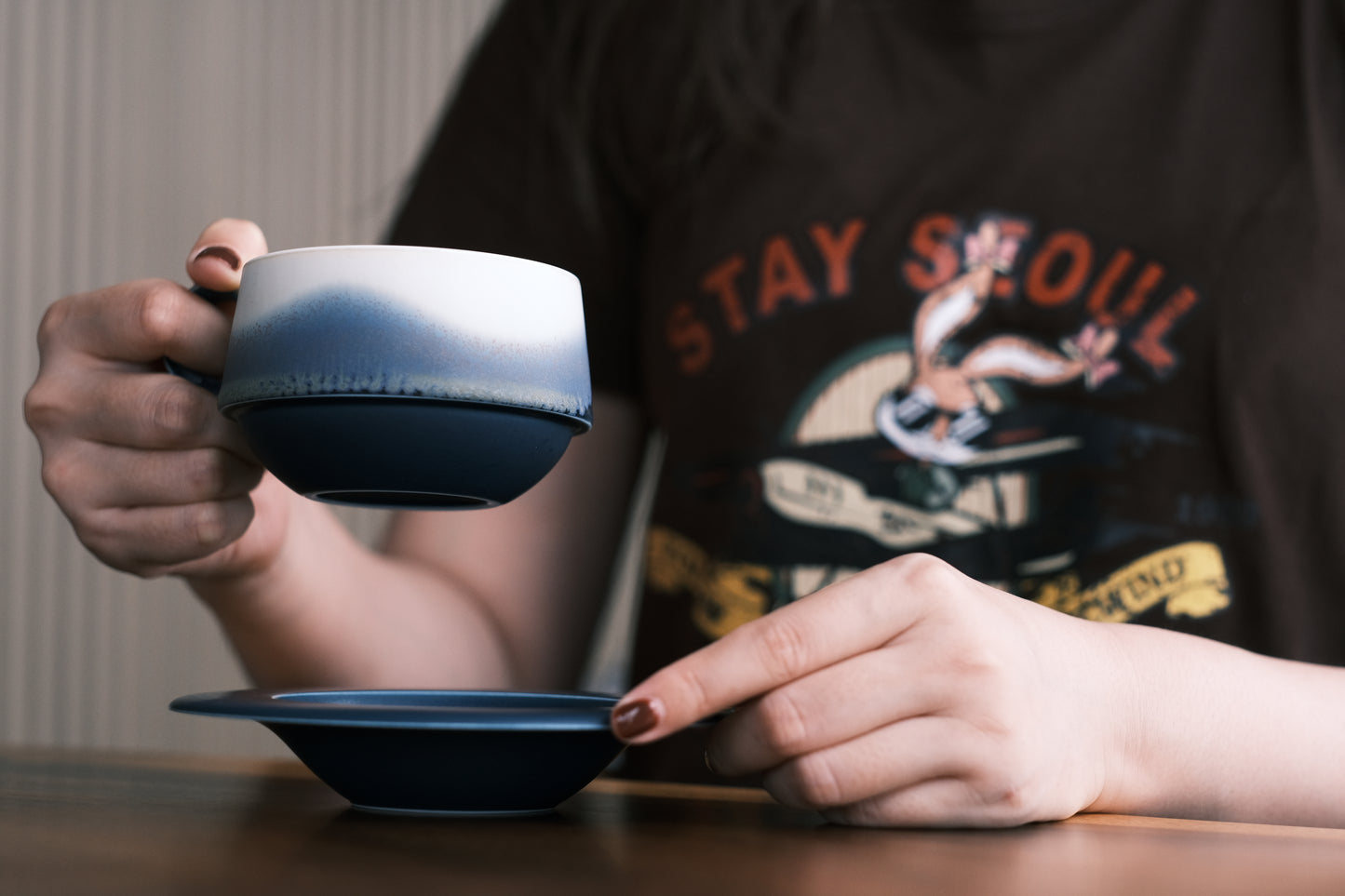 Handmade Blue Horizon Latte Cup