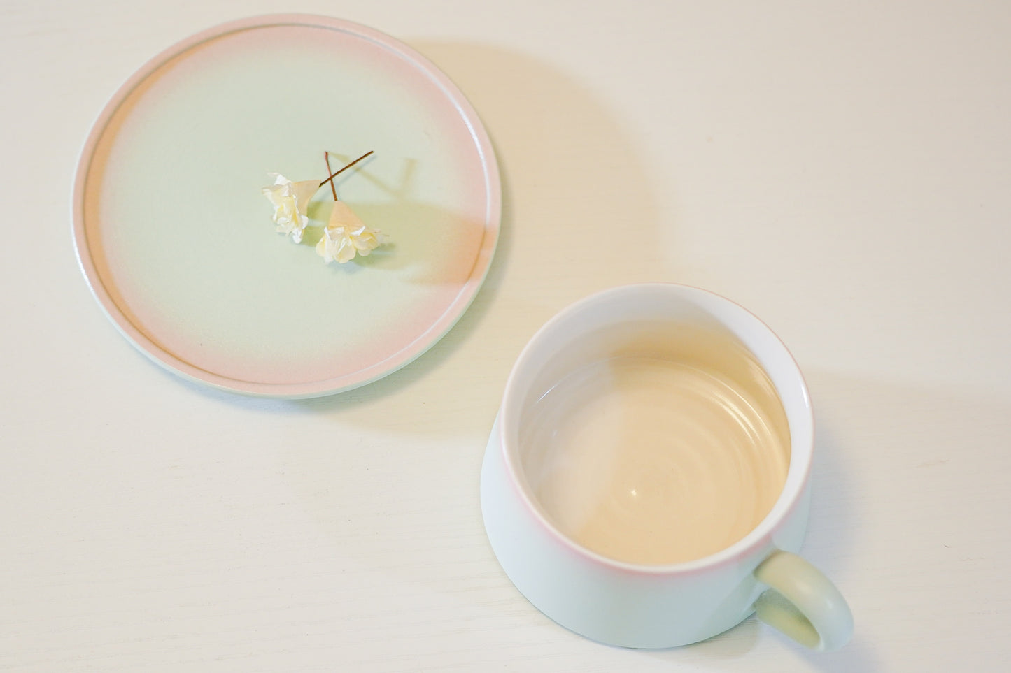 Handmade Peach Blossom Coffee Cup Set