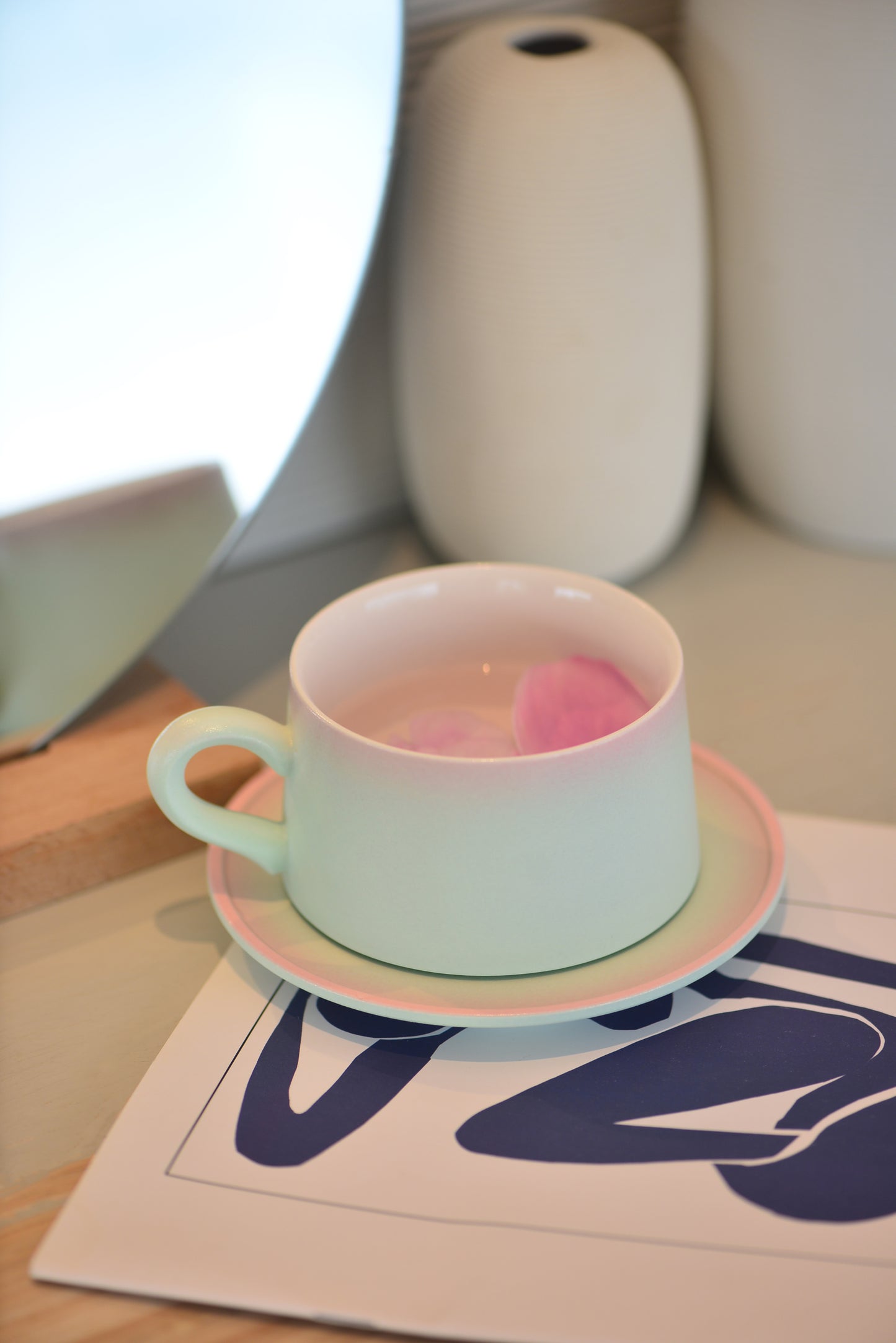 Handmade Peach Blossom Coffee Cup Set