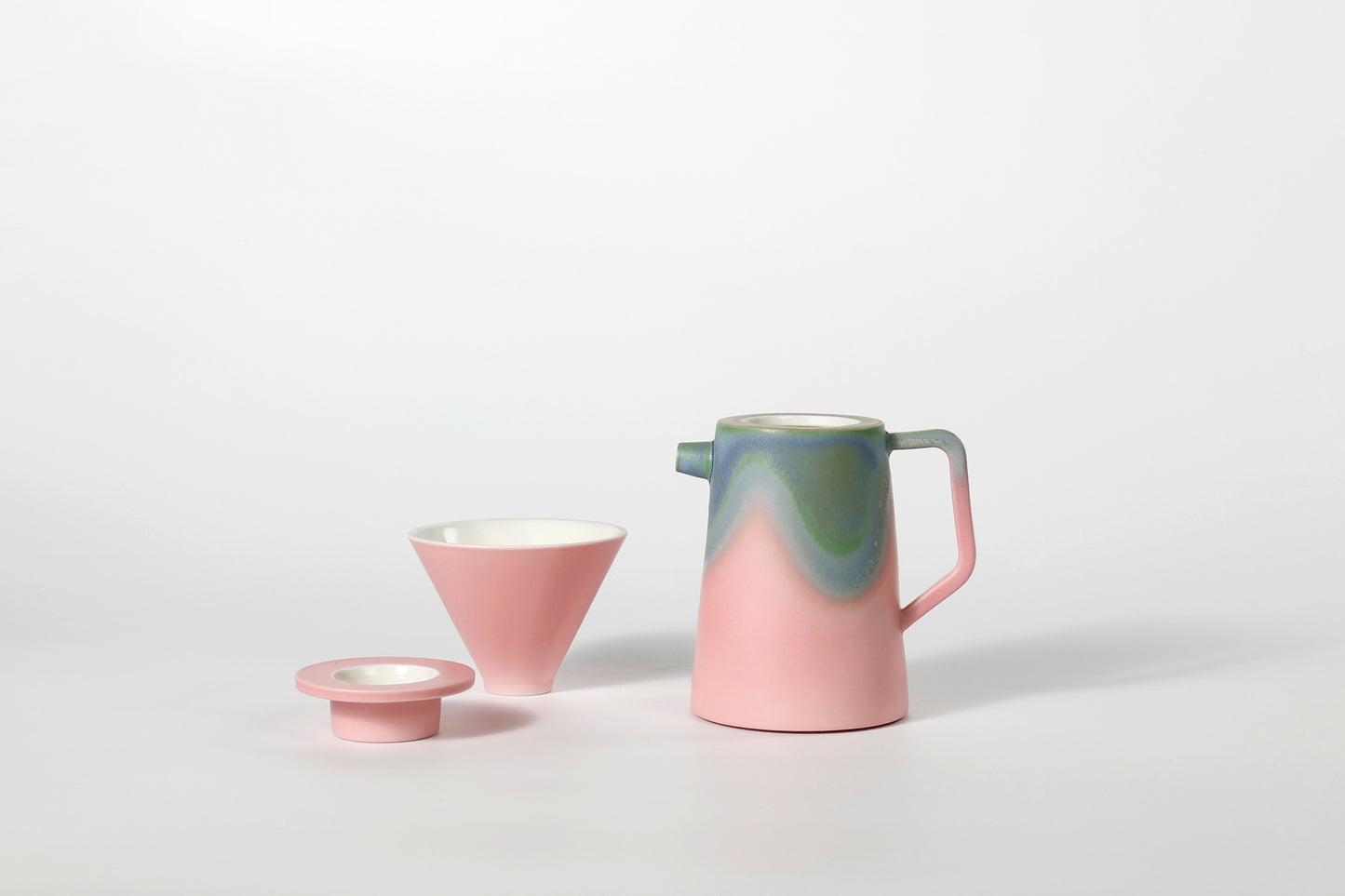 Handmade Pinky Beach Coffee Pot Set