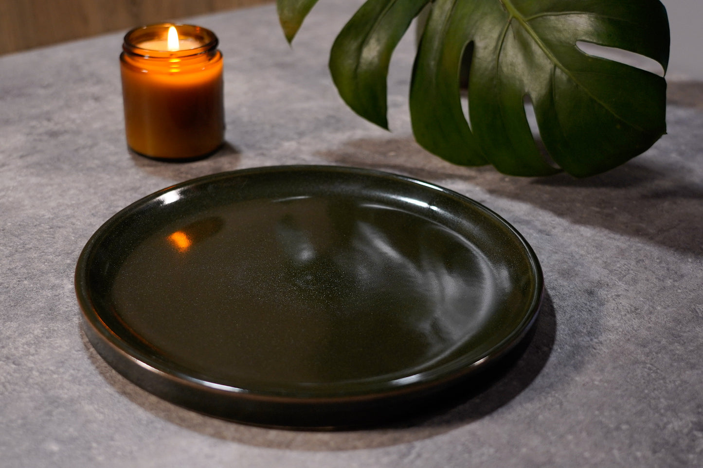 Handmade Green Flat Plate