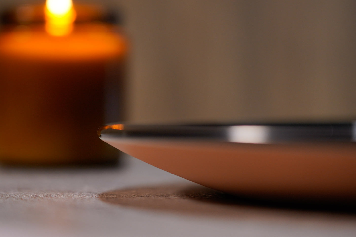 Handmade Salmon and Black Ripple Plate