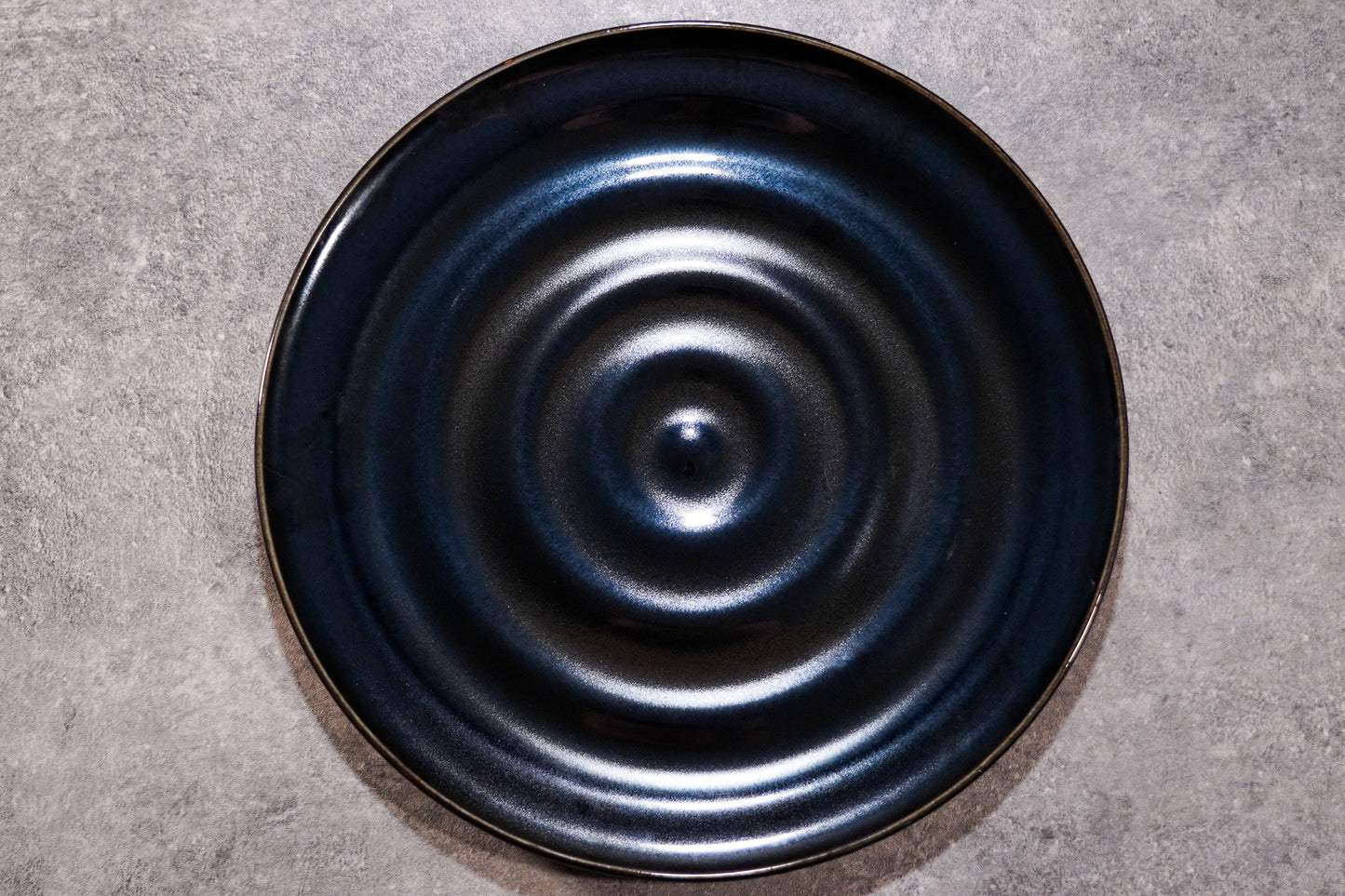 Handmade Salmon and Black Ripple Plate