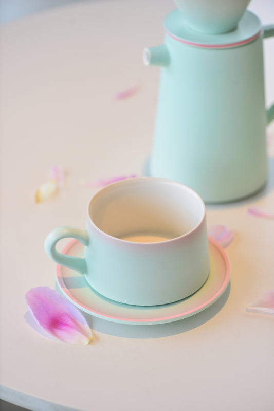 Handmade Peach Blossom Coffee Cup Set