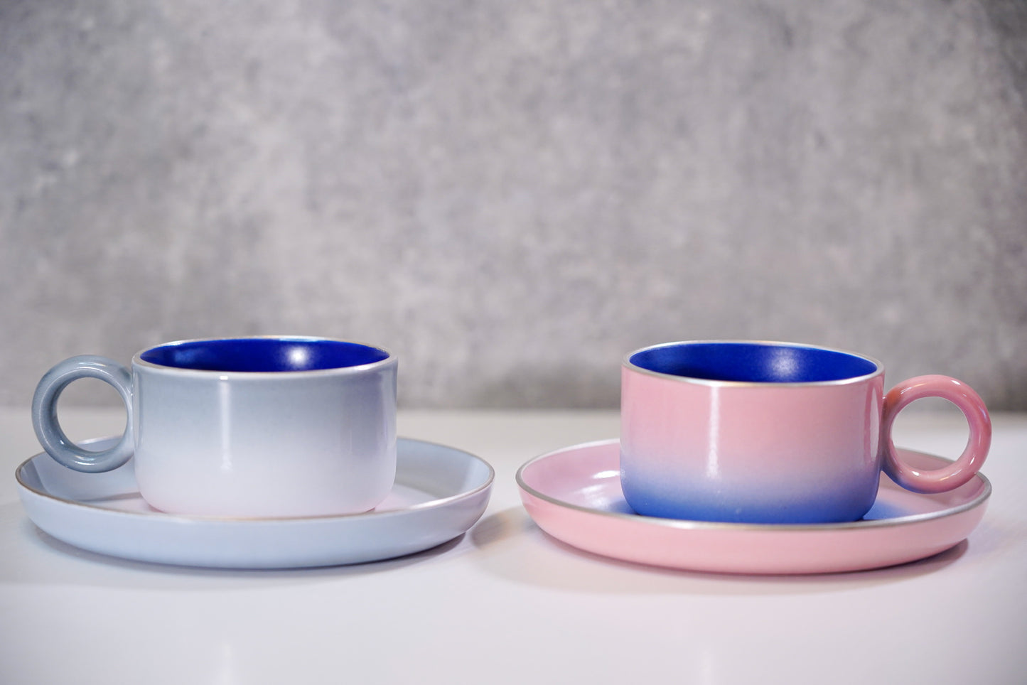 Handmade Luna Blue Coffee Cup Set